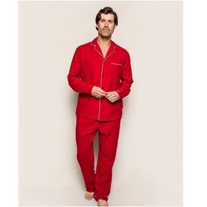 Petite Plume Flannel Pajama Set Shirt + Bottoms Mens Large Red